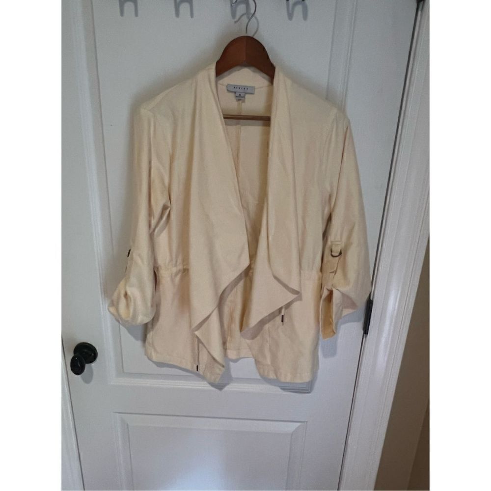 Favlux Fashion cream adjustable waist jacket